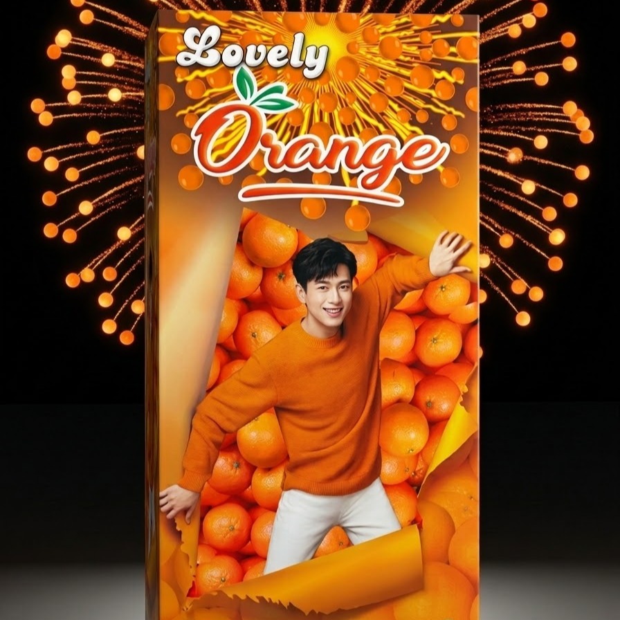 5' Fancy Orange Colour  (2 Pcs)